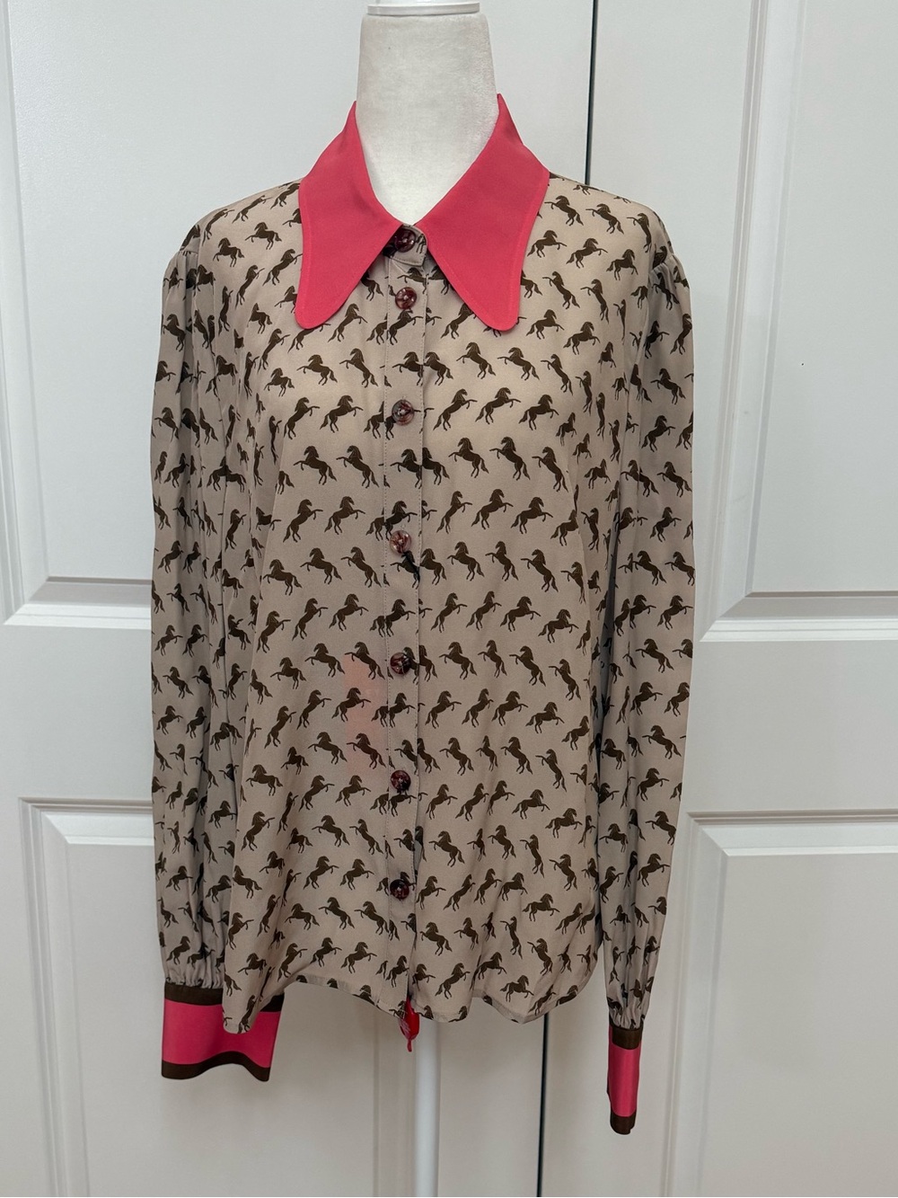 Sonya Horse Print Silk Shirt from LK Bennett - Picture 7 of 14